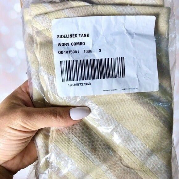 FREE PEOPLE Sidelines Tank Top Ivory Combo - Picture 3 of 5